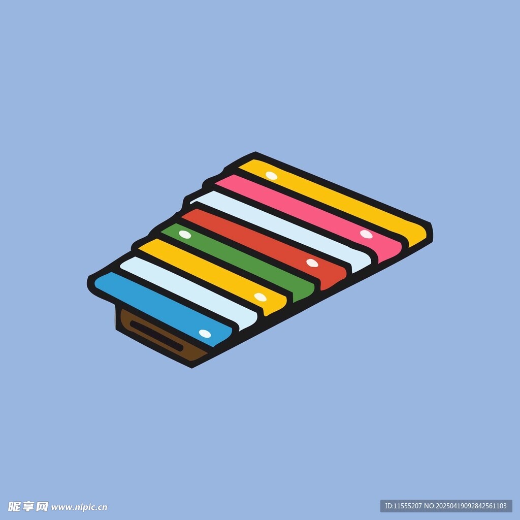 彩色條紋堆疊書本插畫