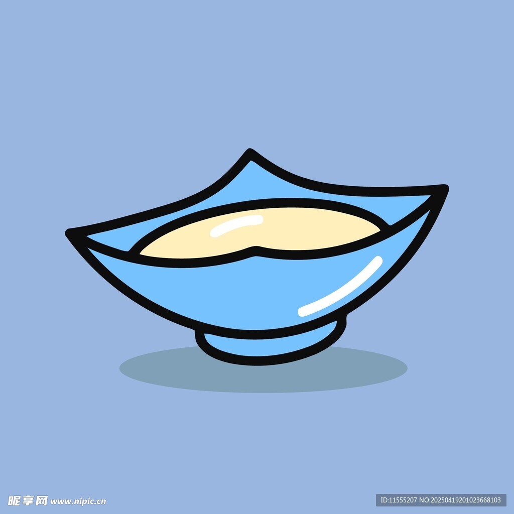 藍(lán)色碗裝淡黃色食物