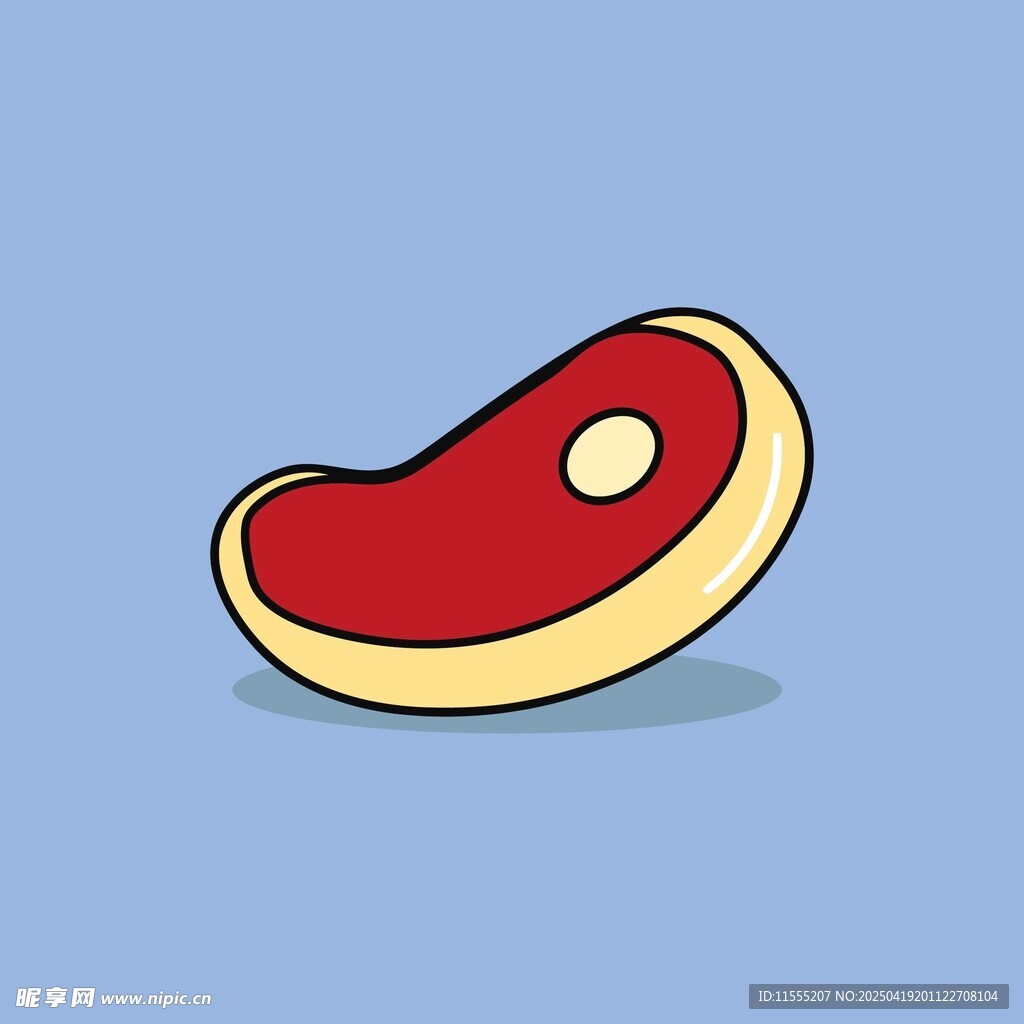 卡通風格美味牛排插畫