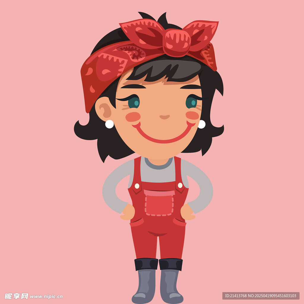 可愛背帶褲女孩俏皮裝扮