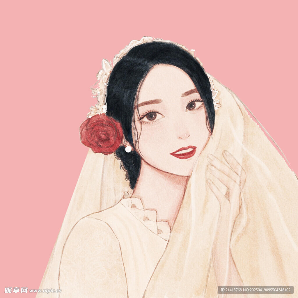 古風新娘插畫 溫婉動人