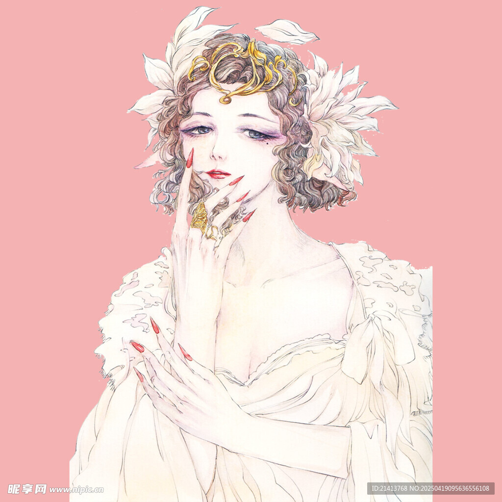 古風(fēng)華麗裝扮的優(yōu)雅女子