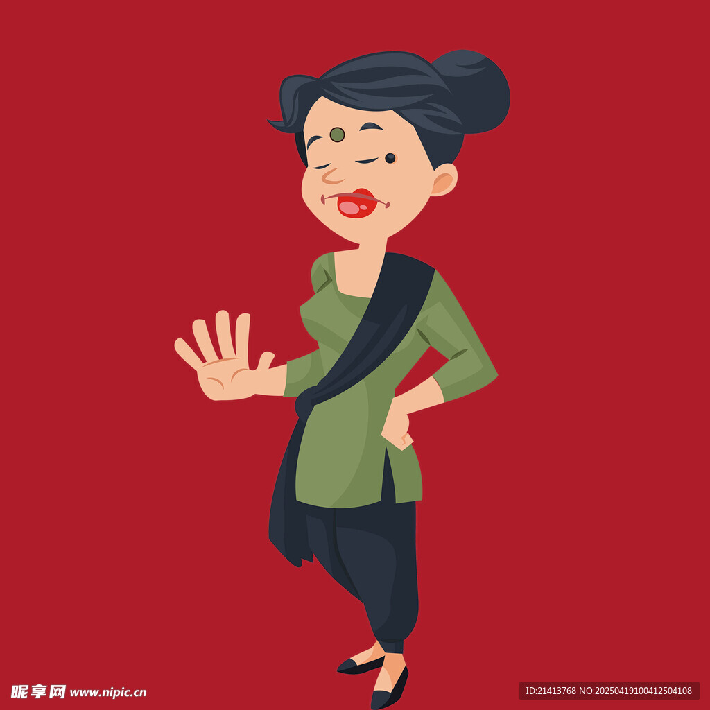 俏皮姿態的女士
