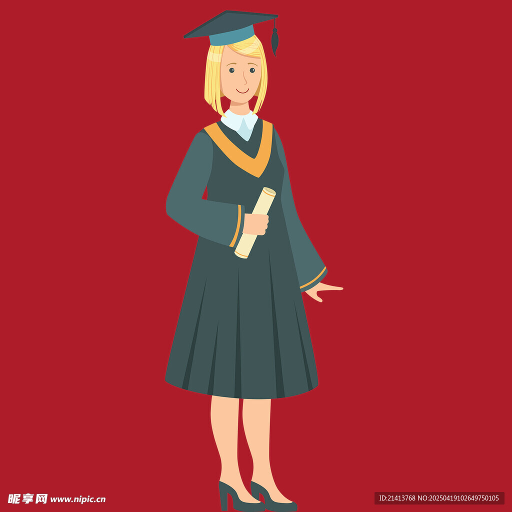 畢業女生手持文憑