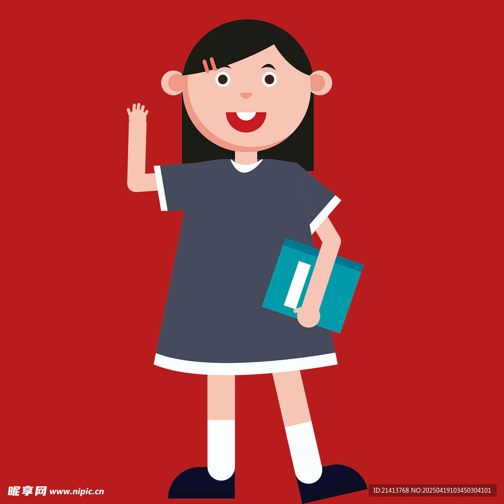 舉手發言的可愛女學生