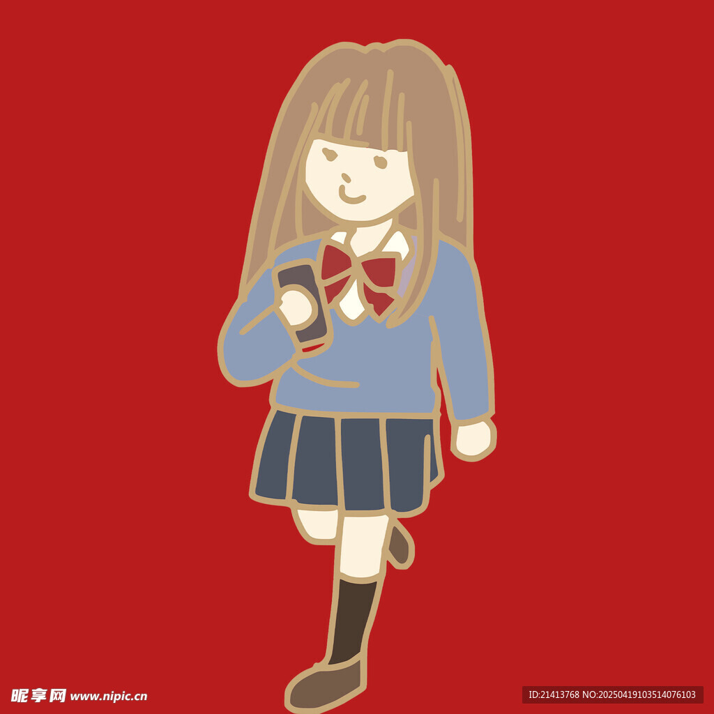 可愛日系校服少女形象