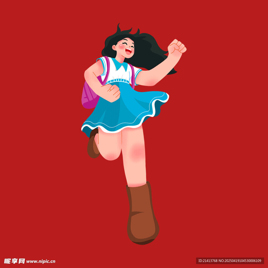 跳躍的可愛女孩