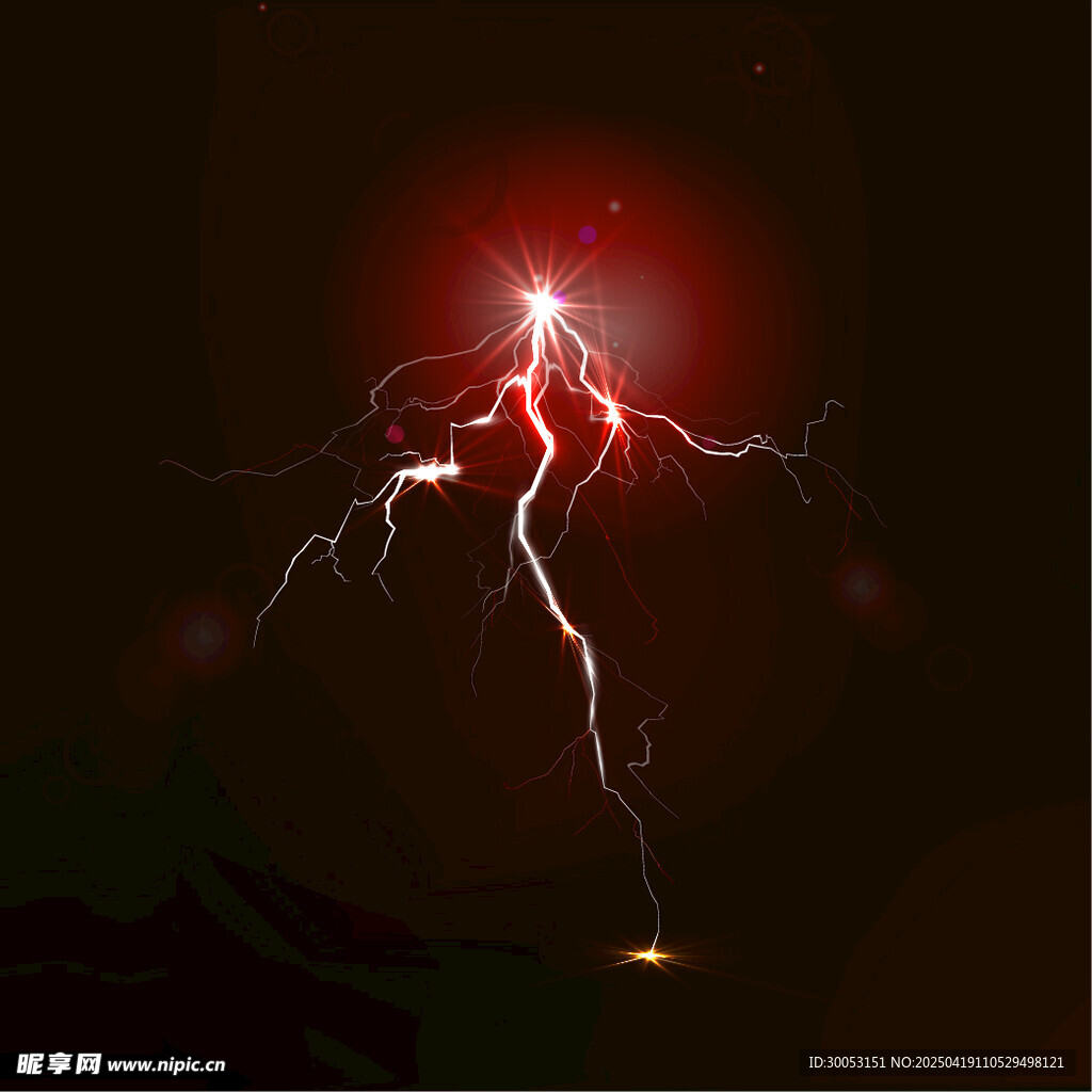 夜空中閃耀的絢麗閃電