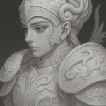 古風鎧甲女性角色側顏