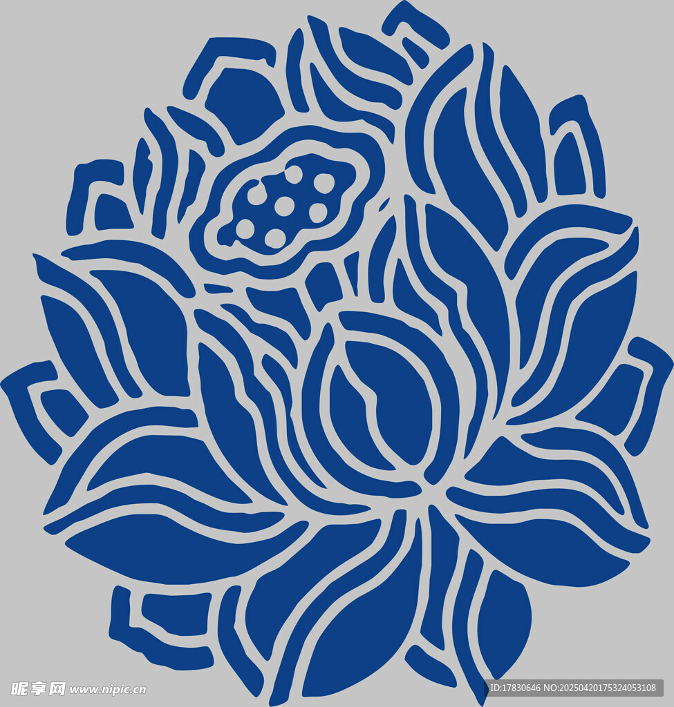 藍白蓮花圖案