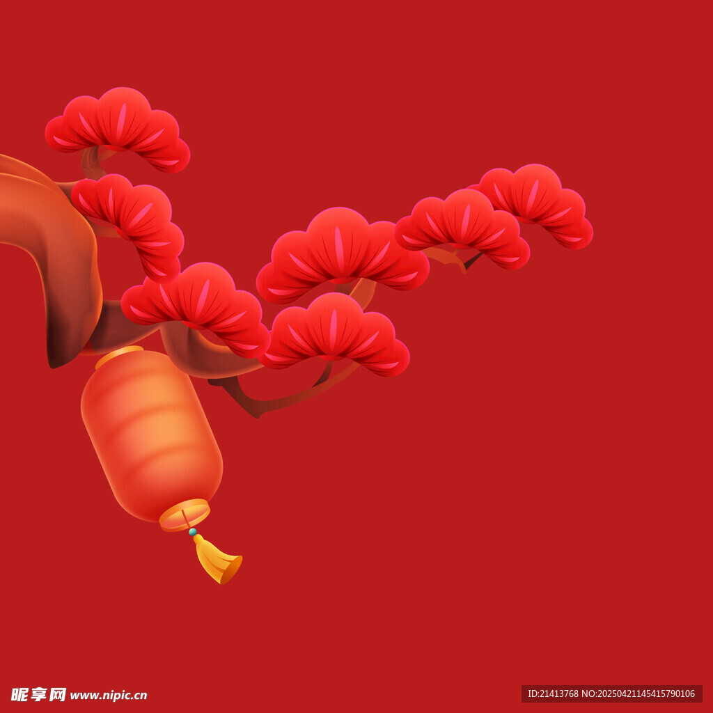 紅梅燈籠賀新春