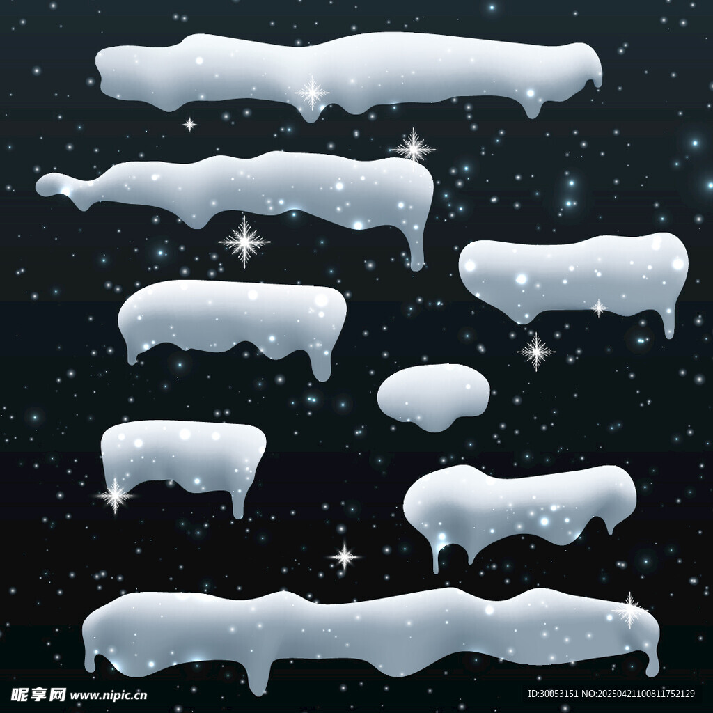 冬季雪景雪堆元素集合