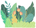花叢插畫