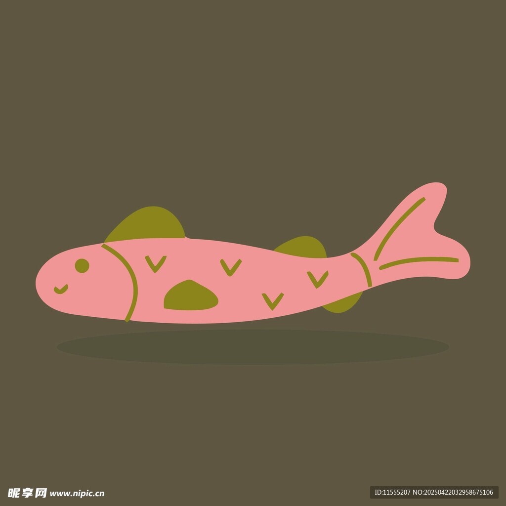粉色卡通小魚插畫