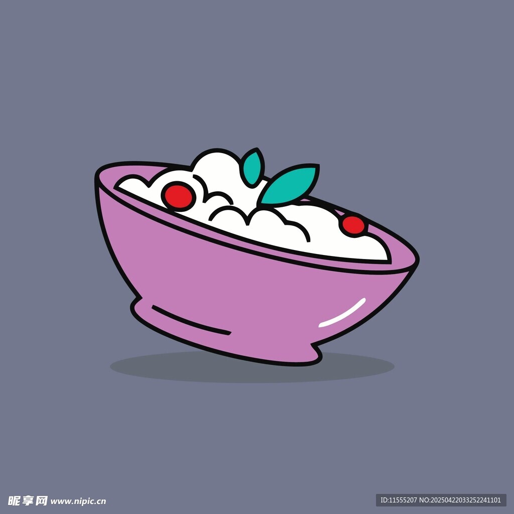 紫色碗中的美味甜點