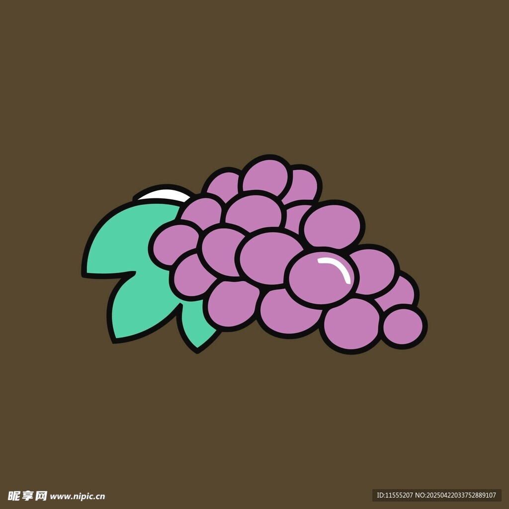 卡通紫色葡萄插畫