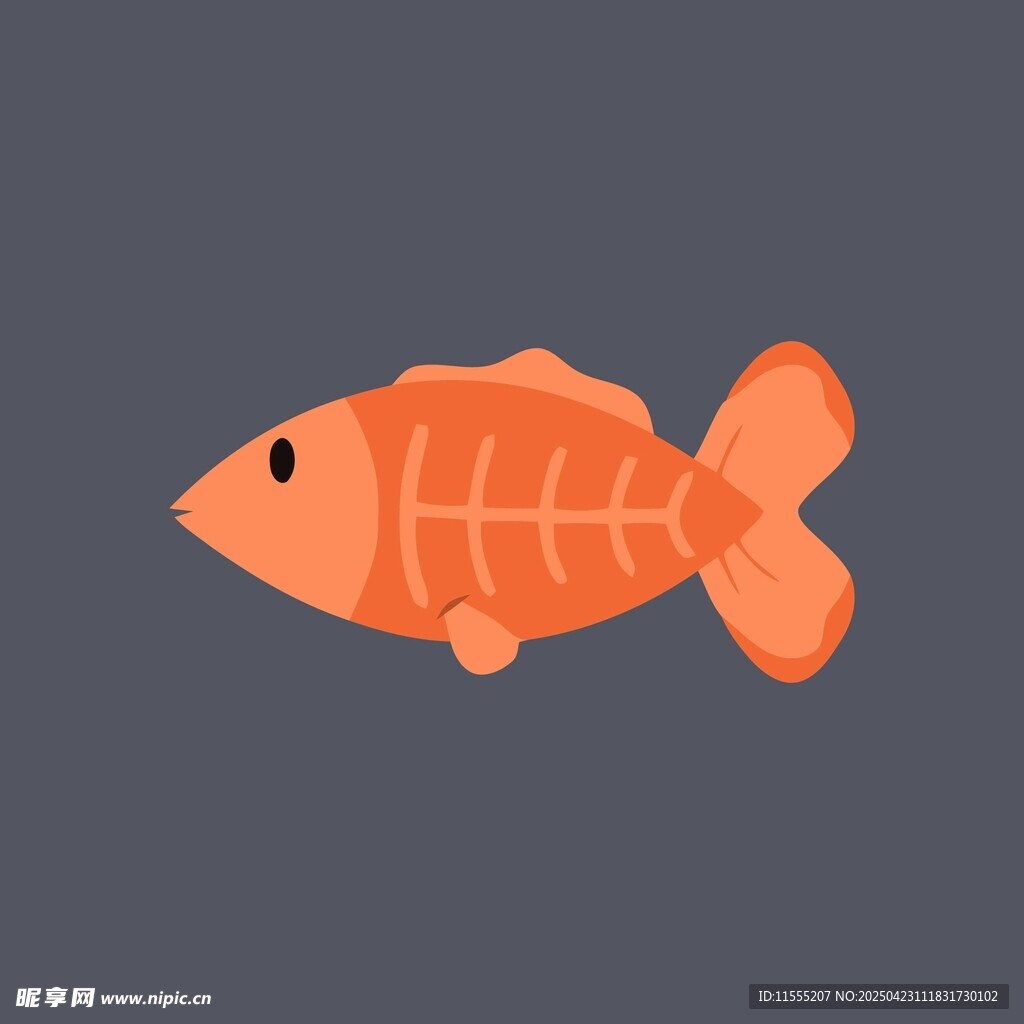 橙色小魚插畫