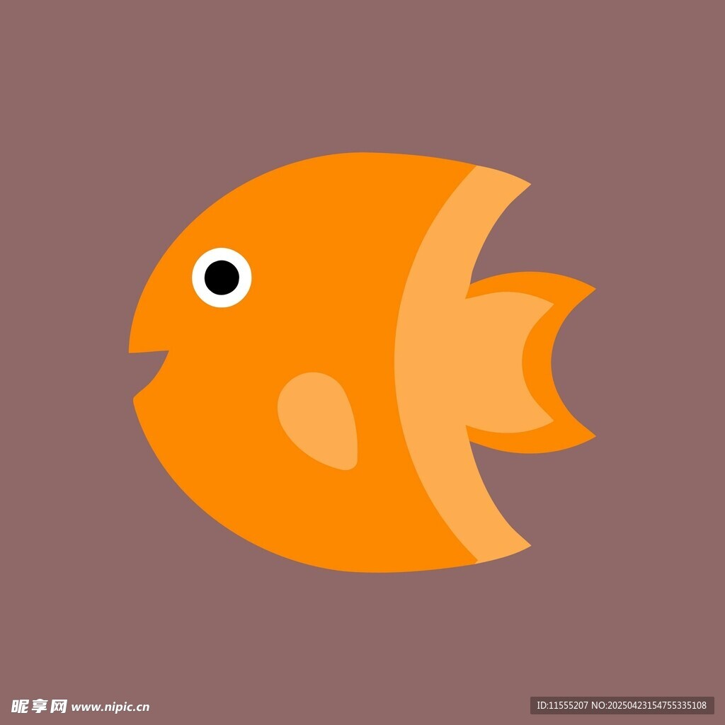橙色卡通小魚形象