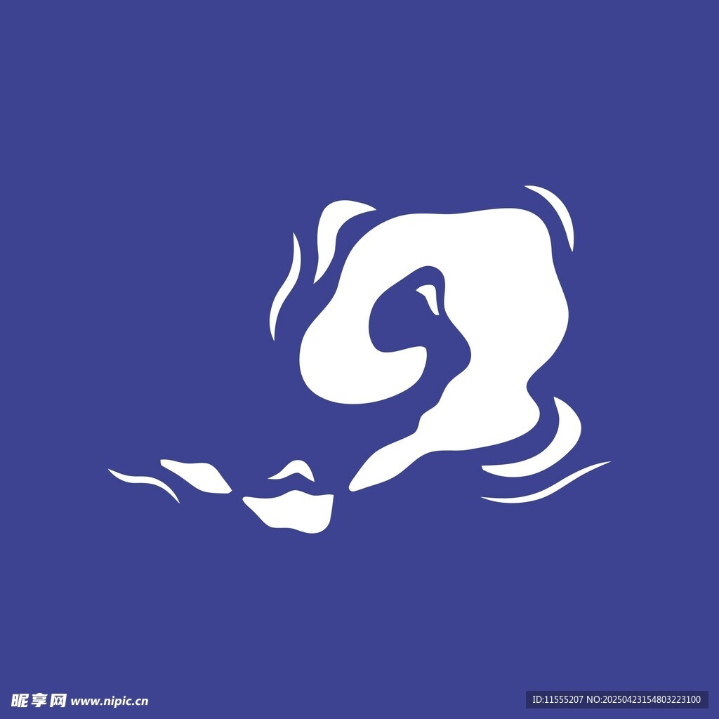 藍(lán)色背景上的抽象白色圖案