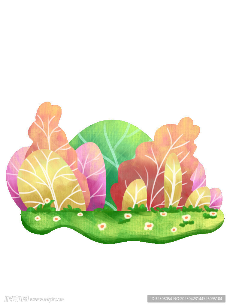 多彩蔬菜景觀插畫
