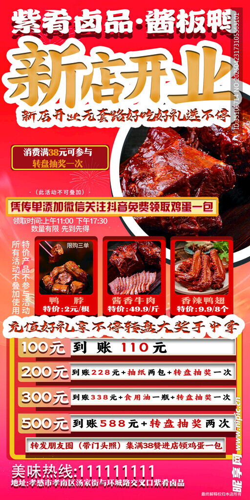 新奇鹵味小吃宣傳海報
