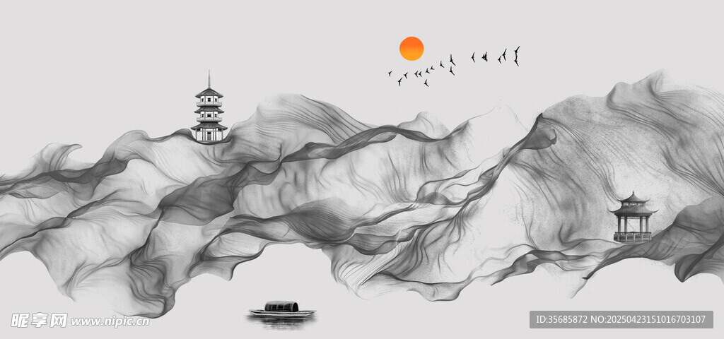 中國風(fēng)山水圖