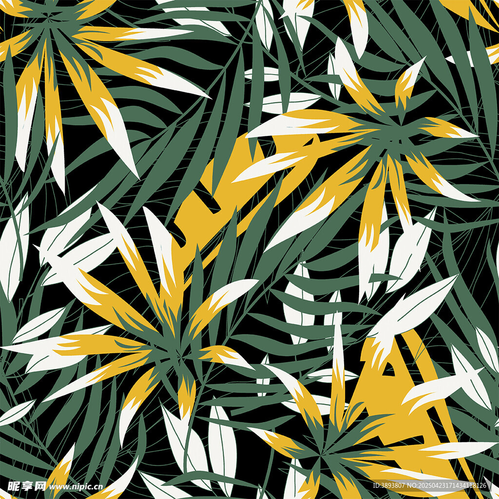 熱帶植物花卉圖案背景