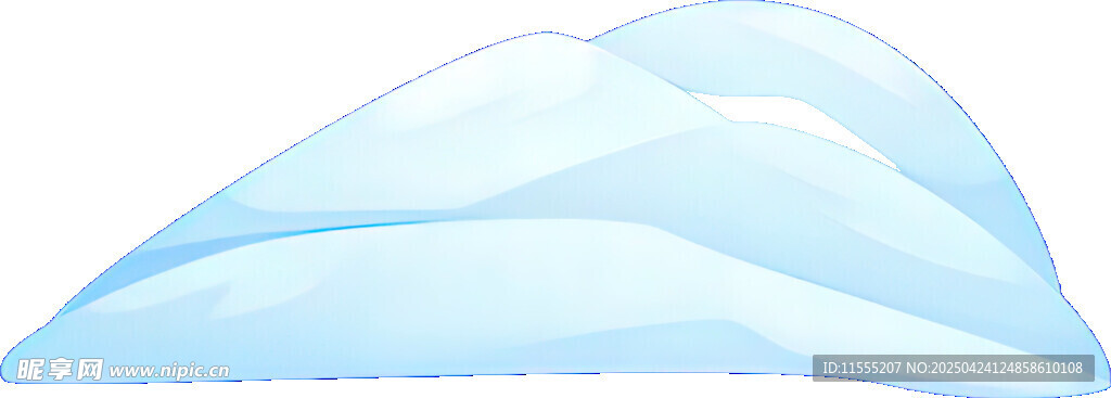 藍色波浪形透明物體