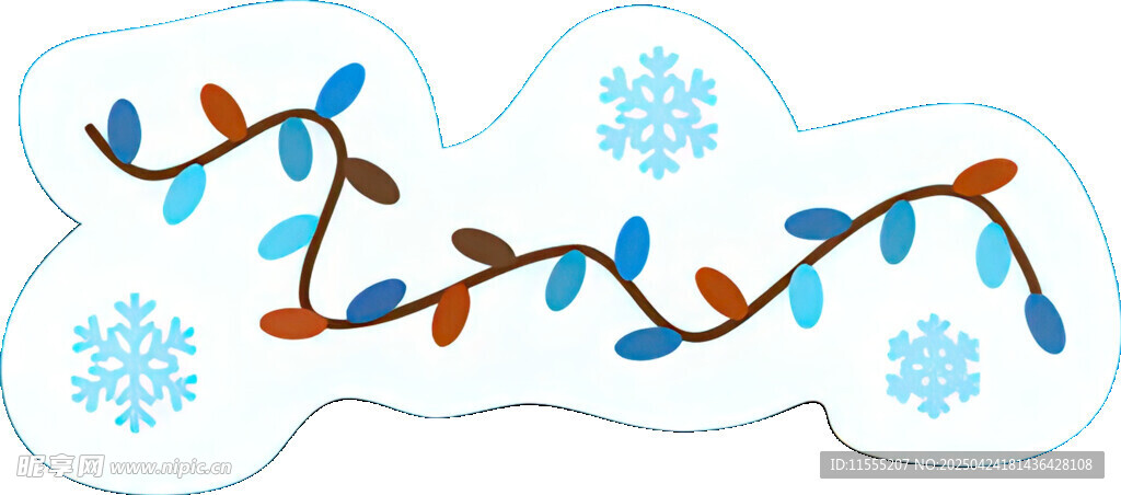 圣誕彩燈與雪花裝飾圖案