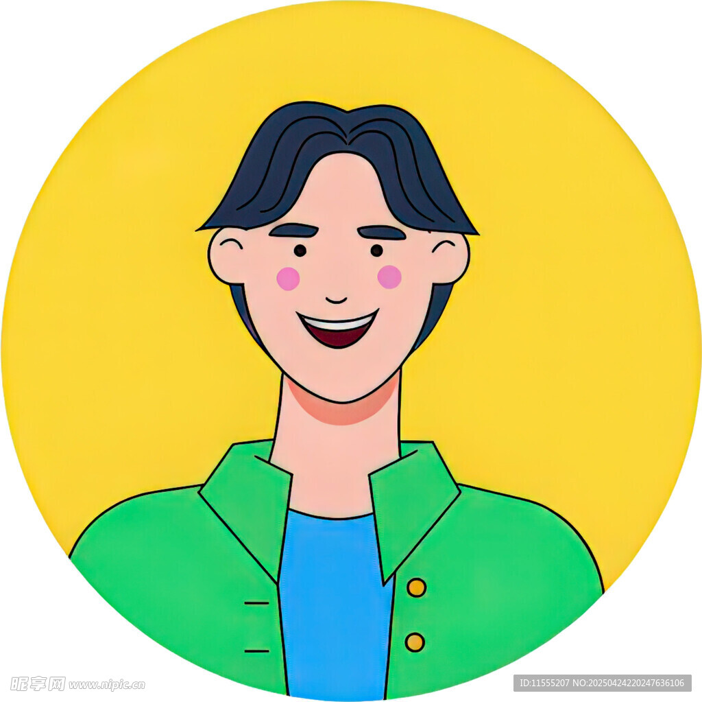 微笑穿綠衣的男士頭像