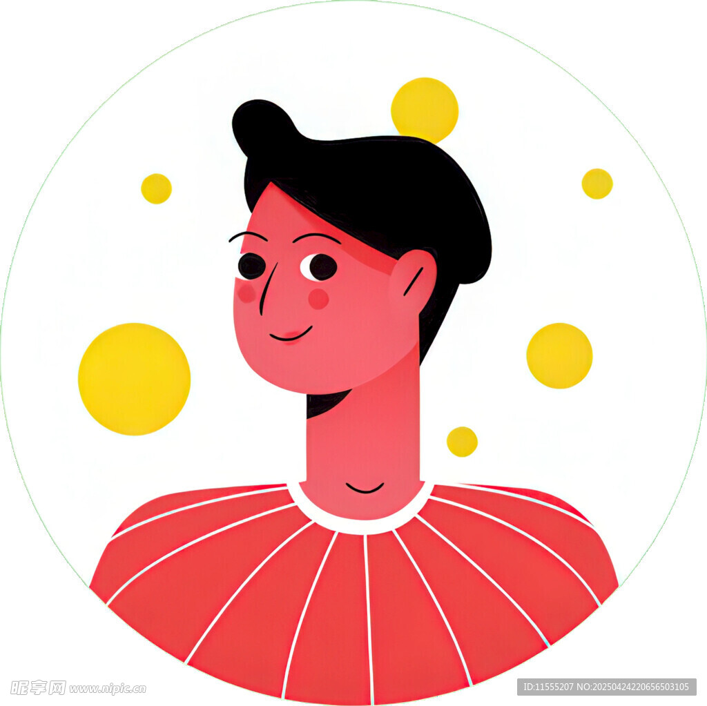 微笑紅衣人物插畫