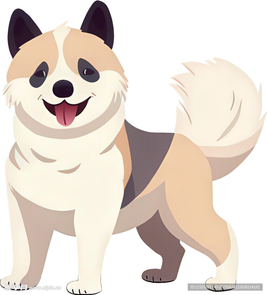 可愛站立柴犬插畫形象
