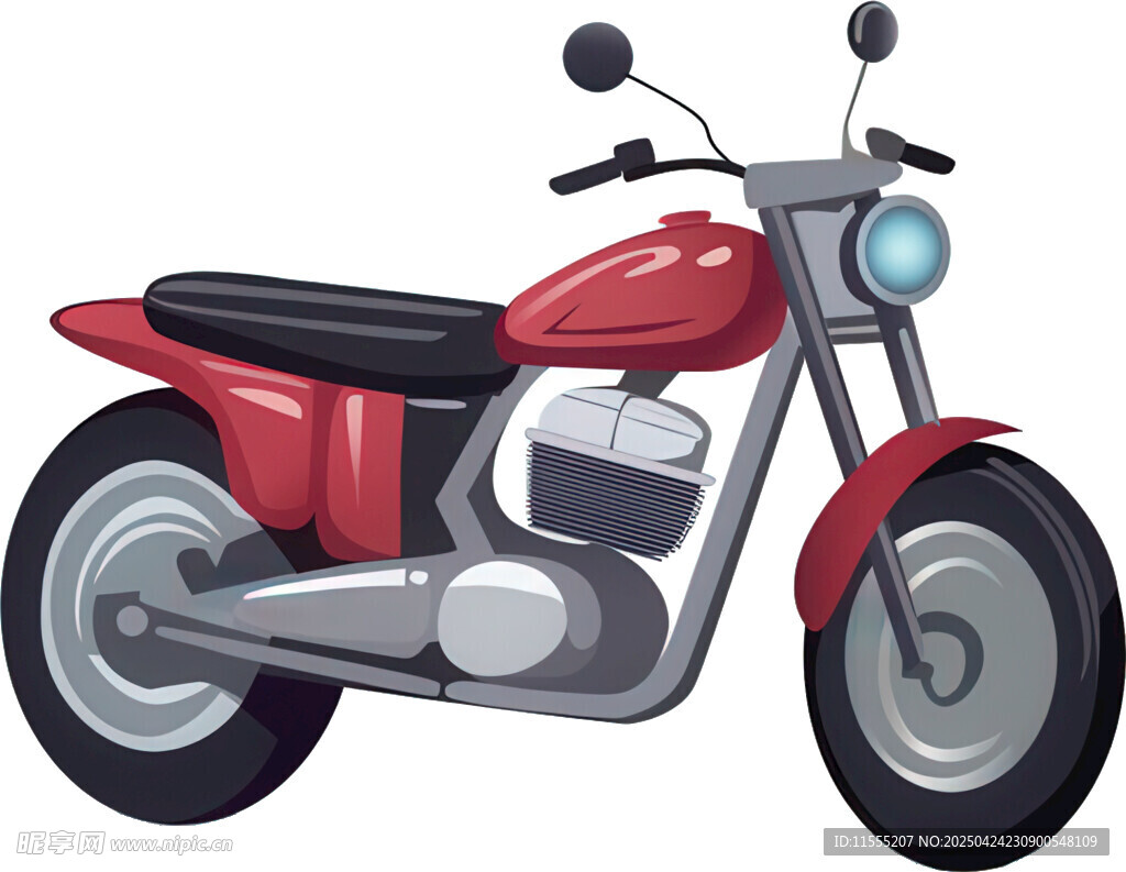 復(fù)古紅色摩托車插畫