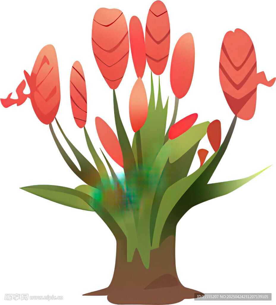 鮮艷郁金香插畫