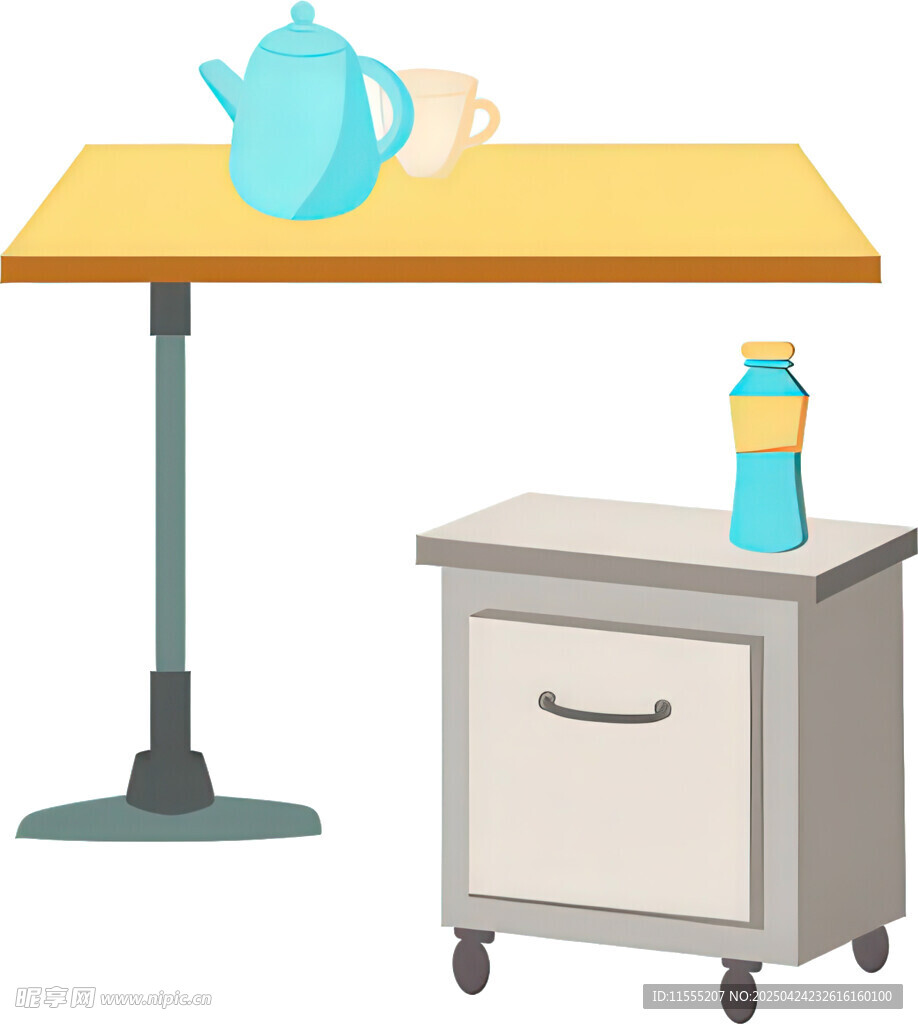 茶幾旁的小推車與茶具