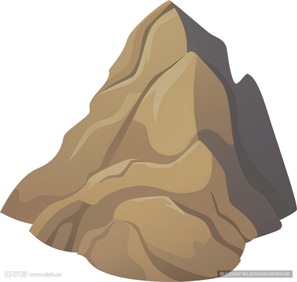 卡通風(fēng)格的棕色山峰