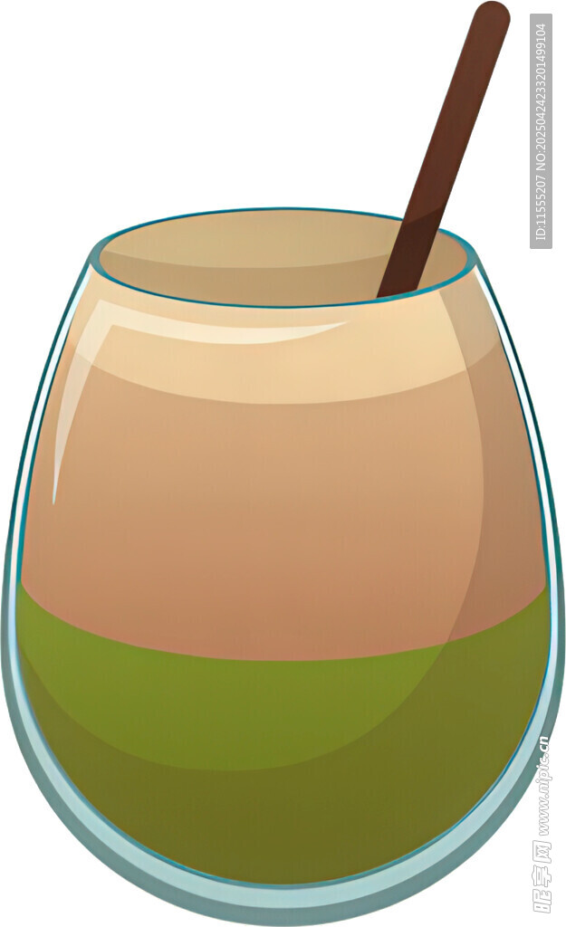 分層雙色飲品插畫