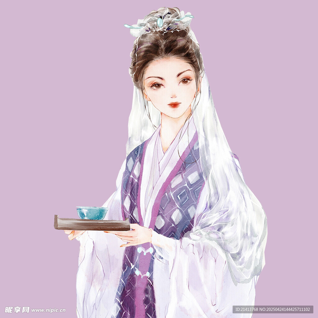 古風持盤女子優雅造型