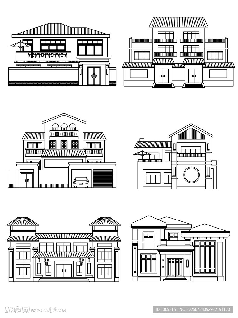 多樣中式建筑外觀設(shè)計(jì)圖