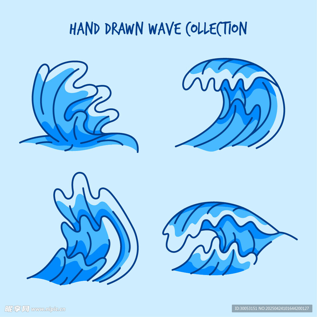 手繪海浪圖案集合