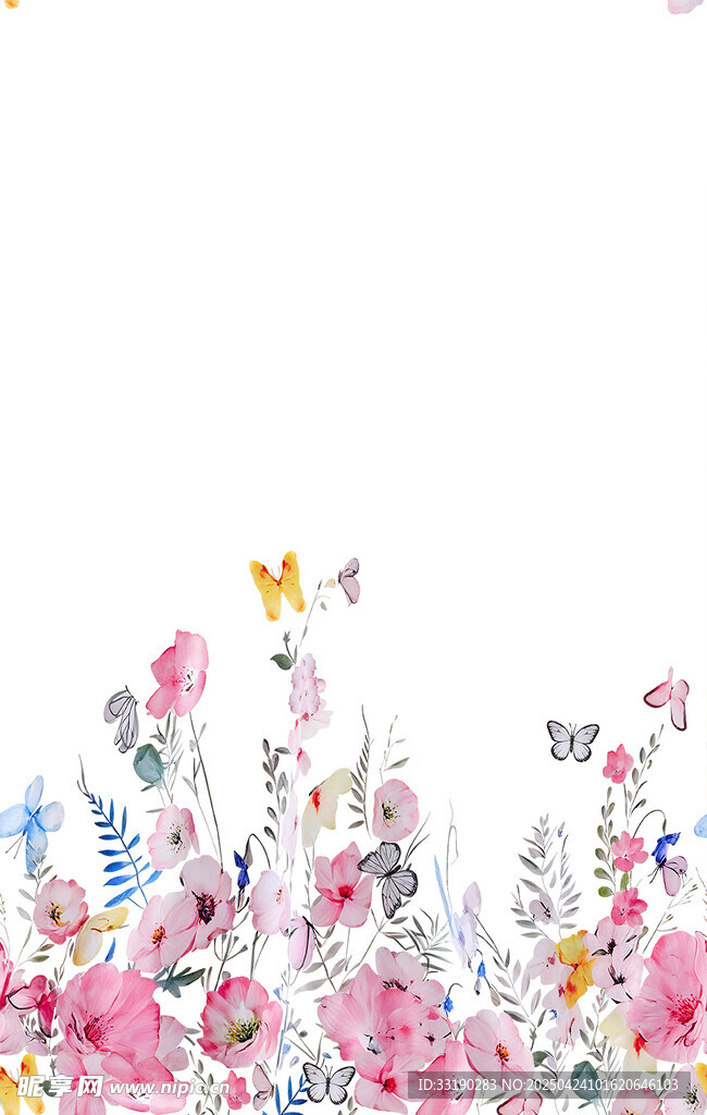 水彩定位花