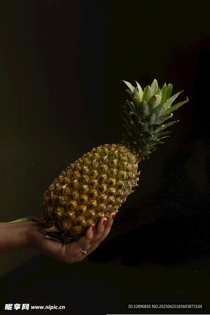 手捧新鮮菠蘿
