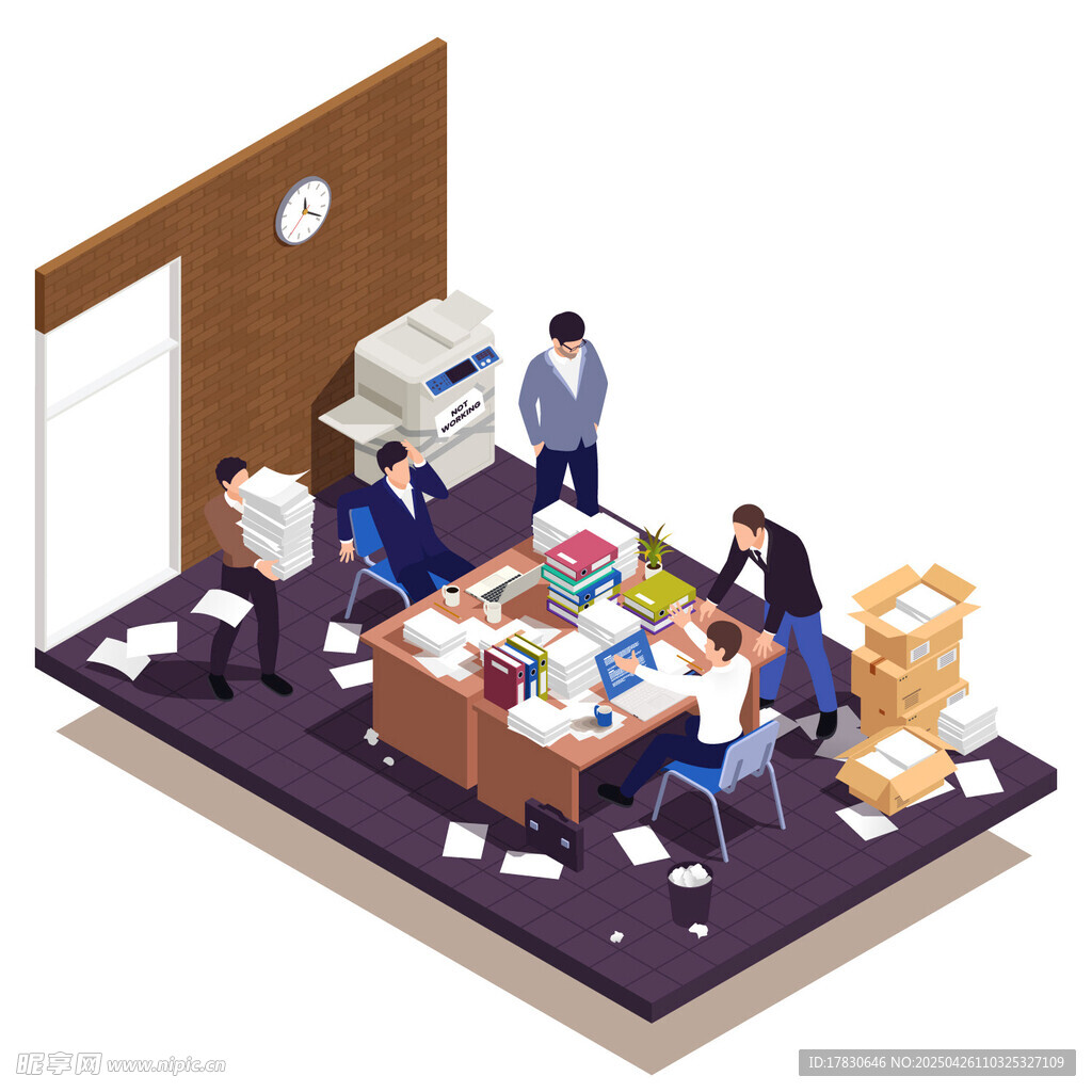 辦公室混亂場景