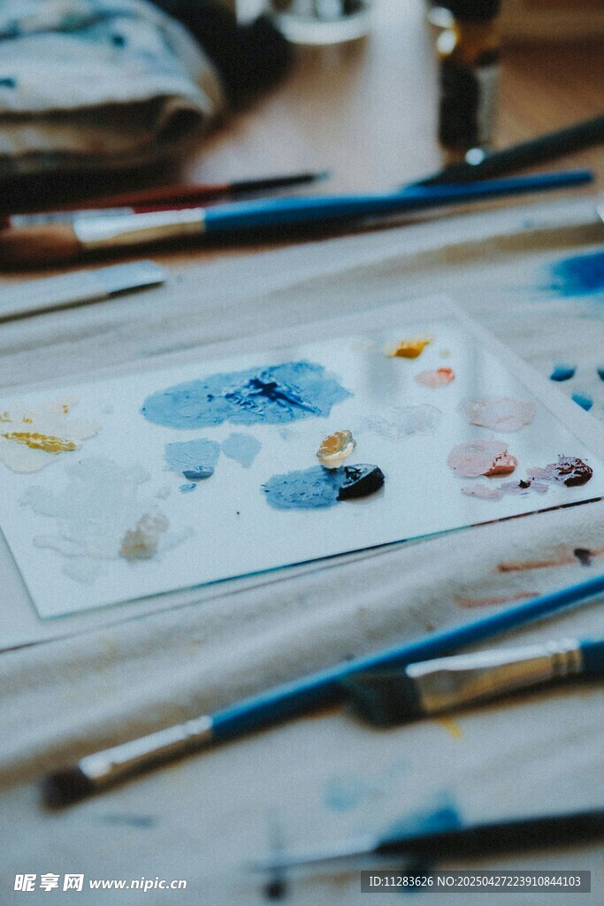 水彩繪畫工具與作品展示