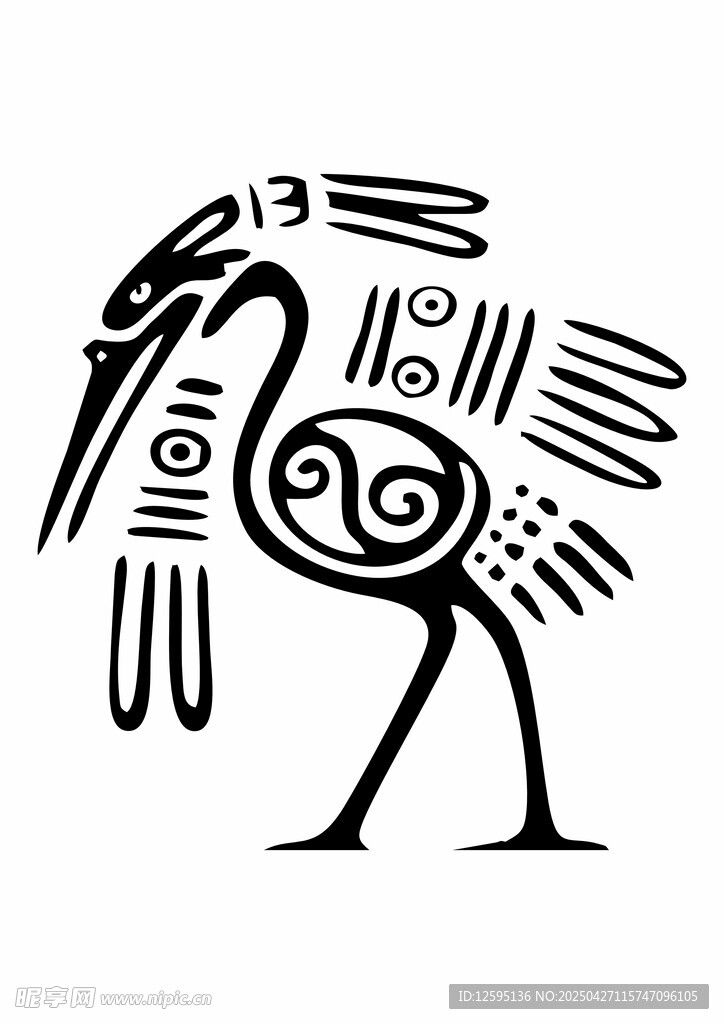 抽象風格的神秘圖騰鳥