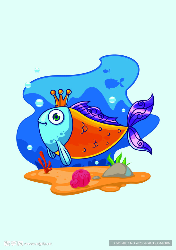 海底游動的彩色小魚