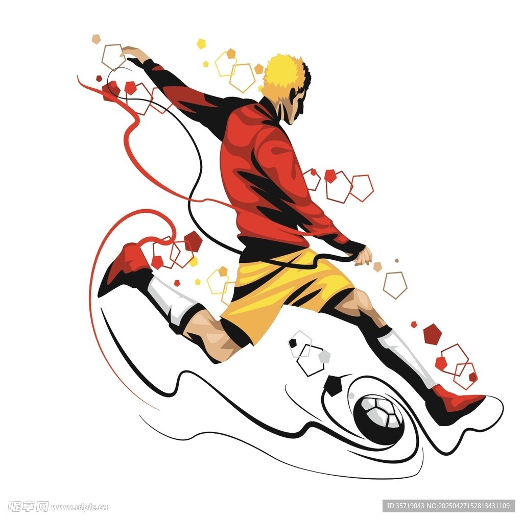 動感足球運動員插畫