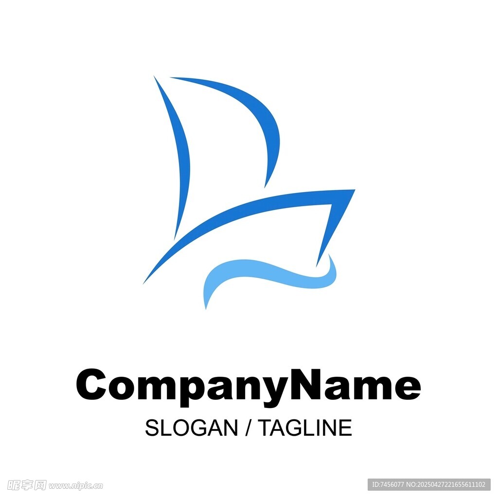 藍(lán)色帆船風(fēng)格企業(yè)標(biāo)志設(shè)計