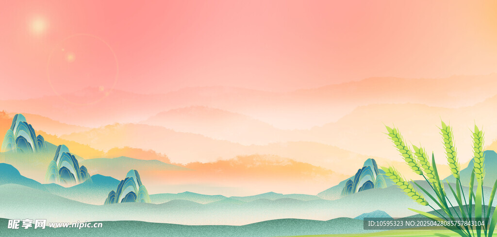 國潮山水背景
