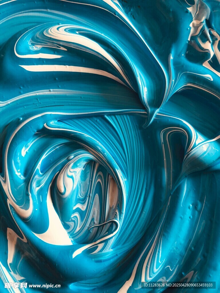 夢幻藍色流體藝術紋理